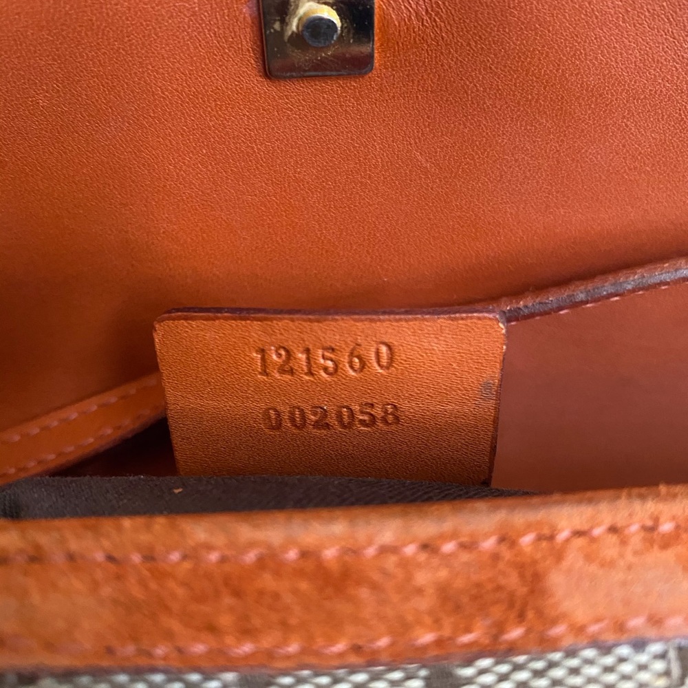 SOLD Gucci Monogram and Orange Suede Pochette - Picture 7 of 10